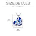 wholesale 925 Sterling Silver Blue Crystal I love you sister Heart Pendant Necklace-0-4
