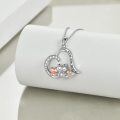 wholesale 925 Sterling Silver Frog Pendant Necklaces with Crystal Stones and Heart Shape Love You Forever Gifts for Mother Daughter Girlfriends-0-3