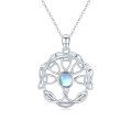 wholesale 925 Sterling Silver Moonstone Celtic Knot Pendant Necklace Gift for Women-0-0