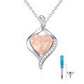 wholesale 925 Sterling Silver & Rose Gold Plated Heart Shaped Tree of Life Cremation Jewelry Keepsake Pendant with Funnel and Fillers-0-0