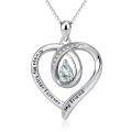 wholesale 925 Sterling Silver Clear Cubic Zirconia Heart Pendant Necklace for Sisters Friendship Gifts-0-0