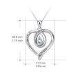 wholesale 925 Sterling Silver Clear Cubic Zirconia Heart Pendant Necklace for Sisters Friendship Gifts-0-1