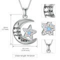 wholesale 925 Sterling Silver Blue Crystal Moon & Star Cremation Jewelry Urn Pendant with Funnel and Fill Tool (18 + 2)-0-3
