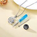 wholesale 925 Sterling Silver Blue Crystal Moon & Star Cremation Jewelry Urn Pendant with Funnel and Fill Tool (18 + 2)-0-4