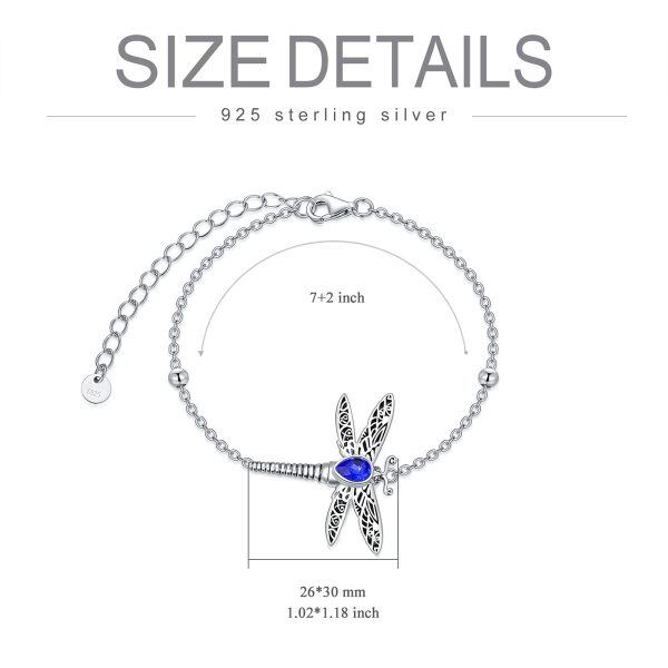 Sterling Silver Zircon Silver Plated Dragonfly Urn Bracelet -3