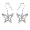 wholesale 925 Sterling Silver Celtic Knot Butterfly Drop Dangle Hook Earrings with Rose Gold Accents  for Women Girls-0-0