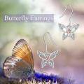 wholesale 925 Sterling Silver Celtic Knot Butterfly Drop Dangle Hook Earrings with Rose Gold Accents  for Women Girls-0-4