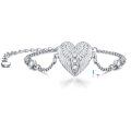 wholesale 925 Sterling Silver Metal Heart Angel Wings Urn Bracelet for Ashes Cremation Jewelry for Women-0-0