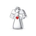 wholesale 925 Sterling Silver Angel Heart Red Crystal Pendant Necklaces for Women Girls Faith s-0-0