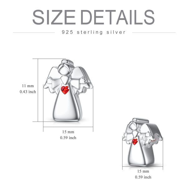 Sterling Silver Zircon Silver Plated Angel Beads Charms-6