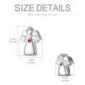 wholesale 925 Sterling Silver Angel Heart Red Crystal Pendant Necklaces for Women Girls Faith s-0-6