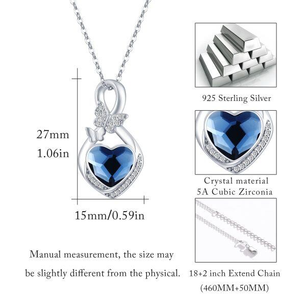 Sterling Silver Crystal Rhodium Plated Butterfly Infinity Necklace-2