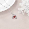 wholesale 925 Sterling Silver Red Cardinal Heart Pendant Necklace for Women - Memorial s-0-3