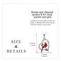 wholesale 925 Sterling Silver Red Cardinal Heart Pendant Necklace for Women - Memorial s-0-5