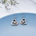 wholesale 925 Sterling Silver Heart-Shaped Mom Drop Earrings - Mother's Day Gift for Her-0-4