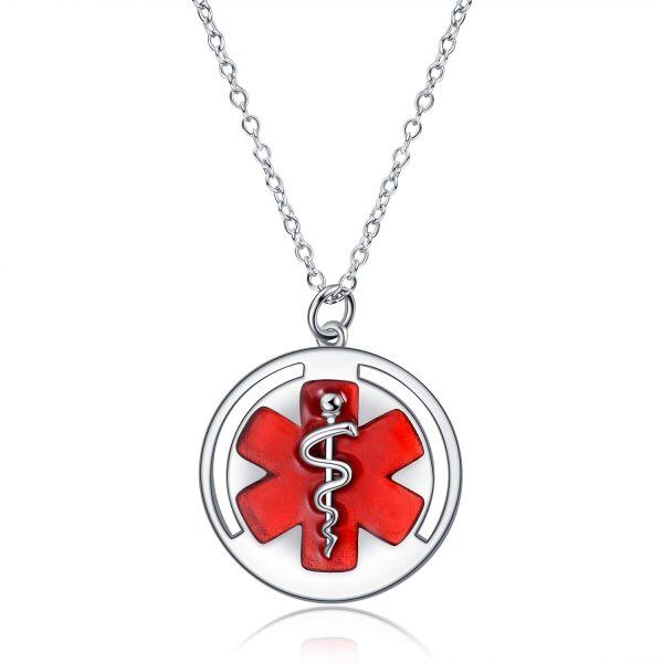 Sterling Silver Silver Plated Emergency Nurse Pendant-0