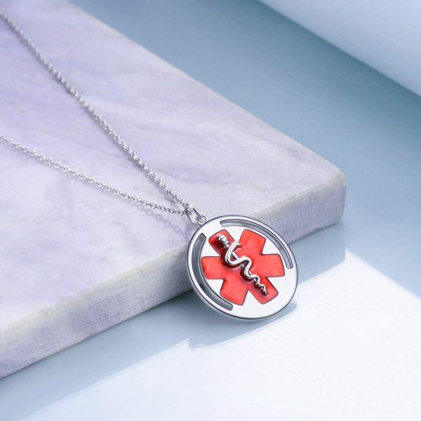 Sterling Silver Silver Plated Emergency Nurse Pendant-1