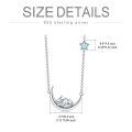 wholesale 925 Sterling Silver Star & Opal Bunny Rabbit on Crescent Moon Pendant Necklace Gift for Women and Girls-0-5