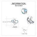 wholesale 925 Sterling Silver Blue Topaz Whale Heart Pendant Necklace for Mom Women's Gift-0-3