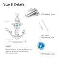 wholesale 925 Sterling Silver Blue Crystal Sailor Nautical Anchor Pendant Necklace for Women-0-1
