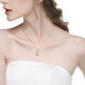 wholesale 925 Sterling Silver Mother and Child Heart Shape Crystal Pendant Necklace for Women-0-1