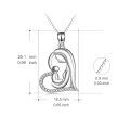 wholesale 925 Sterling Silver Mother and Child Heart Shape Crystal Pendant Necklace for Women-0-2