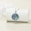wholesale 925 Sterling Silver Round Abalone Shell Celtic Knot Pendant Necklaces for Women Irish s-0-1