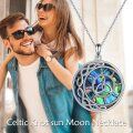 wholesale 925 Sterling Silver Round Abalone Shell Celtic Knot Pendant Necklaces for Women Irish s-0-4