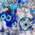 wholesale 925 Sterling Silver Blue Crystal Evil Eye Third Eye Pendant Necklace for Women and Girls Protection s-0-1