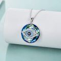 wholesale 925 Sterling Silver Blue Crystal Evil Eye Third Eye Pendant Necklace for Women and Girls Protection s-0-2