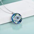 wholesale 925 Sterling Silver Blue Crystal Evil Eye Third Eye Pendant Necklace for Women and Girls Protection s-0-3