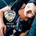 wholesale 925 Sterling Silver Heart Shaped Dog Memorial Urn Keepsake Pendant Necklace Gifts for Pet Owners-0-6