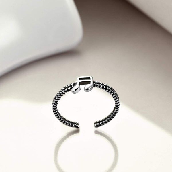 Sterling Silver Oxidized Music Ring-1