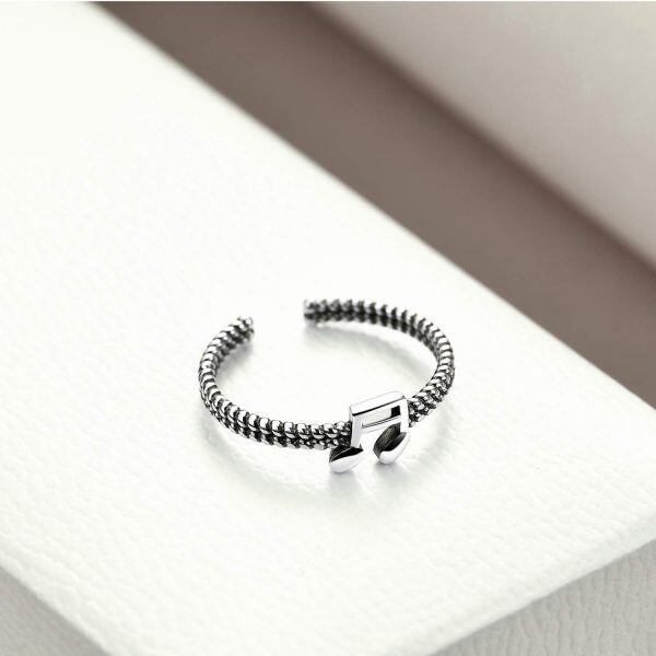 Sterling Silver Oxidized Music Ring-2