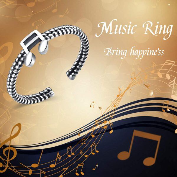 Sterling Silver Oxidized Music Ring-4