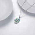 wholesale 925 Sterling Silver Green Abalone Shell Star of David & Anchor Necklace for Women-0-2