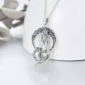 wholesale 925 Sterling Silver Mermaid Pendant with Celtic Knot and Moon Design - Vintage Style Jewelry for Women-0-4