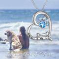 wholesale 925 Sterling Silver Plated Paw Print Necklace with Blue Crystal - Pet Lover s for Women-0-3