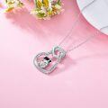 wholesale 925 Sterling Silver Crystal Owl Heart Pendant Necklace Graduation Gift for Women-0-3