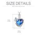 wholesale 925 Sterling Silver Blue Crystal Heart Keepsake Pendant Necklace w/ Funnel & Fill Kit-0-3