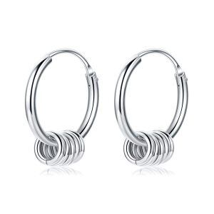 Sterling Silver Silver Plated Endless Cartilage Hoops Earrings-0