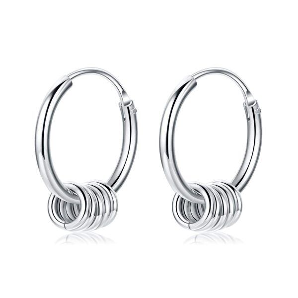 Sterling Silver Silver Plated Endless Cartilage Hoops Earrings-0