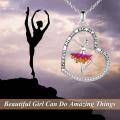 wholesale 925 Sterling Silver Zircon Ballet Dancer Heart Pendant Necklace for Women-0-1