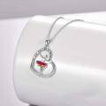 wholesale 925 Sterling Silver Zircon Ballet Dancer Heart Pendant Necklace for Women-0-2