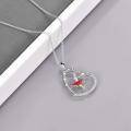 wholesale 925 Sterling Silver Zircon Ballet Dancer Heart Pendant Necklace for Women-0-3