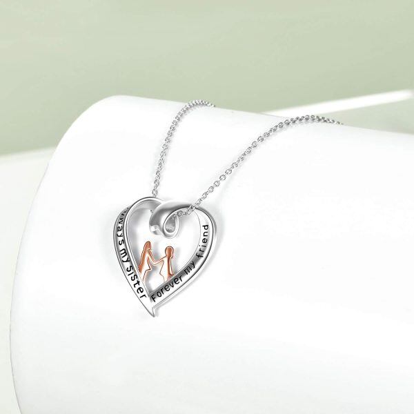 Sterling Silver Two Tone Color Bridesmaid Pendent Necklace-3