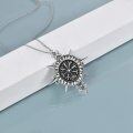 wholesale 925 Sterling Silver Vegvisir Viking Compass Norse Amulet Pendant Necklace-0-1