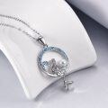wholesale 925 Sterling Silver Moon & Pearl Mermaid Pendant Necklace - Ocean Inspired s for Her-0-2
