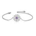 wholesale 925 Sterling Silver Amethyst Lotus Chakra Yoga Bracelet s for Her-0-0