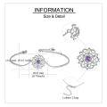 wholesale 925 Sterling Silver Amethyst Lotus Chakra Yoga Bracelet s for Her-0-4